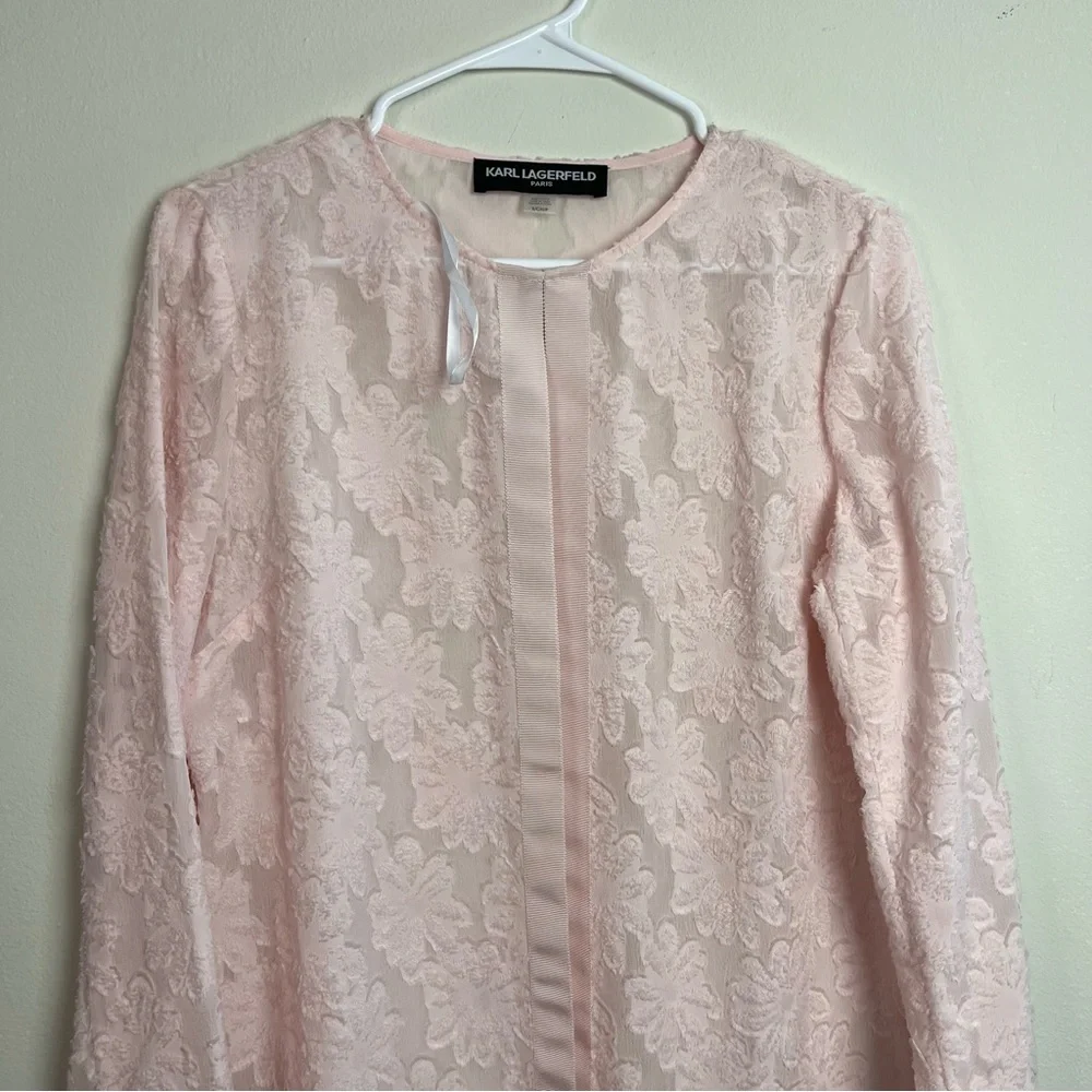 NWT Karl Lagerfeld Paris Pink Cardigan Floral Size S Women